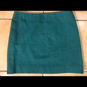 J. Crew wool herringbone teal miniskirt